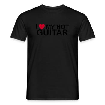 Ich liebe meine heiße Gitarre - Männer T-Shirt - Schwarz - Vorne - AI Model Male 178 light (178cm)