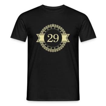 29 Zahl Emblem - Männer T-Shirt - Schwarz - Vorne - AI Model Male 178 light (178cm)