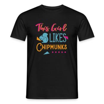 Fille aime les tamias animaux sauvages de la forêt - T-shirt homme - noir - Devant - AI Model Male 178 light (178cm)
