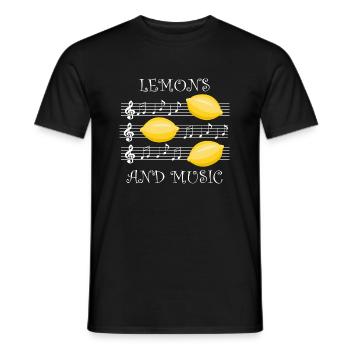 Musique et agrumes Citron Vitamines Funny Musician - T-shirt homme - noir - Devant - AI Model Male 178 light (178cm)