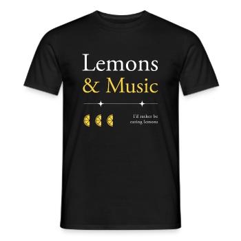 Lemons and Music Notes Summer Lemonade - Men's T-Shirt - black - Front - AI Model Male 178 light (178cm)