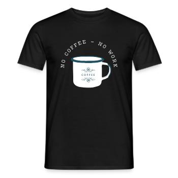 No coffee, no work - Männer T-Shirt - Schwarz - Vorne - AI Model Male 178 light (178cm)