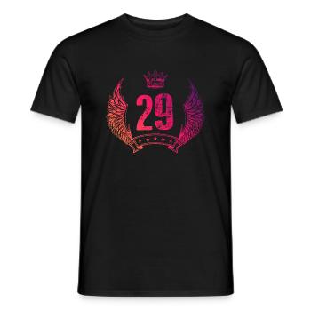 29 Zahl Krone - Männer T-Shirt - Schwarz - Vorne - AI Model Male 178 light (178cm)