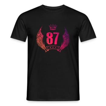 87 Zahl Krone - Männer T-Shirt - Schwarz - Vorne - AI Model Male 178 light (178cm)