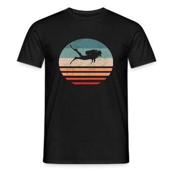 Taucher Herzschlag Tauchen Retro Apnoe - Männer T-Shirt - Schwarz - Vorne - AI Model Male 178 light (178cm)