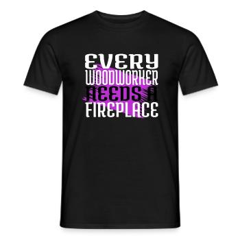 Carpenter Funny Tshirts Statement Lumber - Men's T-Shirt - black - Front - AI Model Male 178 light (178cm)
