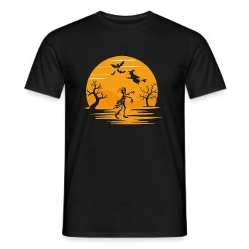 Halloween Full Moon, Sorcières, T-shirt squelette - T-shirt homme - noir - Devant - AI Model Male 178 light (178cm)