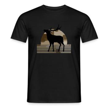 Cerf - T-shirt homme - noir - Devant - AI Model Male 178 light (178cm)