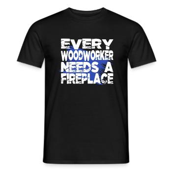 forest work chainsaw carpenter girl tshirts - Men's T-Shirt - black - Front - AI Model Male 178 light (178cm)