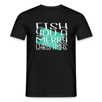present sea cute gift fishing tournaments - Men's T-Shirt - black - Front - AI Model Male 178 light (178cm)