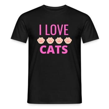 J'aime les chats -T-shirt original fun - T-shirt homme - noir - Devant - AI Model Male 178 light (178cm)