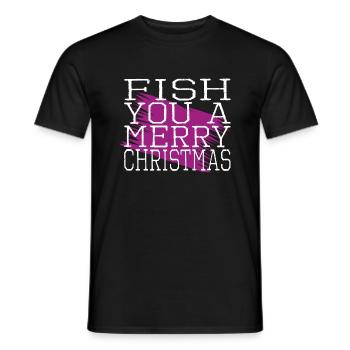 Love Funny Gym Fish Quote Comic Adventure - Men's T-Shirt - black - Front - AI Model Male 178 light (178cm)