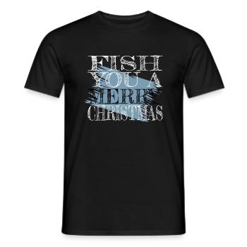 fishing boat statement fishing rod cool animation - Männer T-Shirt - Schwarz - Vorne - AI Model Male 178 light (178cm)