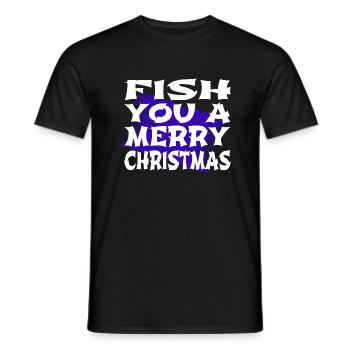 Christmas Tree Dinosaur Moon - Men's T-Shirt - black - Front - AI Model Male 178 light (178cm)