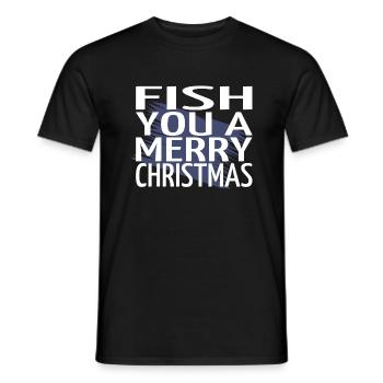 Pêche à la ligne Bateau de Noël Cadeau Ordinateur - T-shirt homme - noir - Devant - AI Model Male 178 light (178cm)