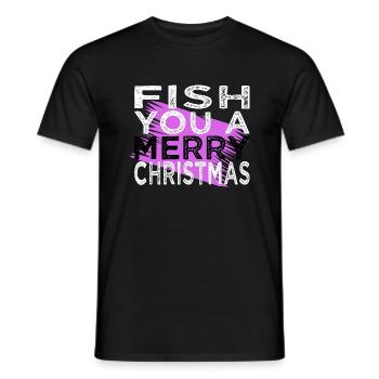 Sea Bass Fishing Tshirts Beard Fish Hook Axie Fish - Men's T-Shirt - black - Front - AI Model Male 178 light (178cm)