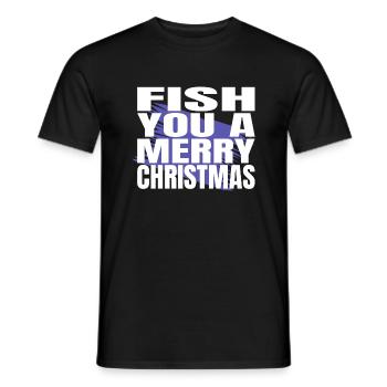 Noël Vacances Geek Fishing Rod Dictons Dork - T-shirt homme - noir - Devant - AI Model Male 178 light (178cm)