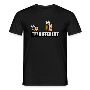 bee different saying quote - Men's T-Shirt - black - Front - AI Model Male 178 light (178cm)