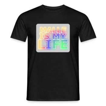malle is my life - Männer T-Shirt - Schwarz - Vorne - AI Model Male 178 light (178cm)