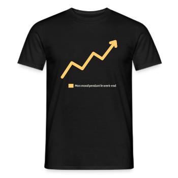 Mood Weekend - Cadeau Courbe Augmentée - T-shirt homme - noir - Devant - AI Model Male 178 light (178cm)