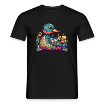 Ein schönes Entlein oder ist es doch ein Erpel? - Männer T-Shirt - Schwarz - Vorne - AI Model Male 178 light (178cm)