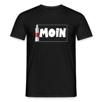 Moin Leuchtturm Norddeutsch See Meer - Männer T-Shirt - Schwarz - Vorne - AI Model Male 178 light (178cm)