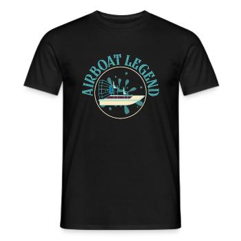 Airboat Legend Hydroplane Air Boat Propeller Swamp - Men's T-Shirt - black - Front - AI Model Male 178 light (178cm)