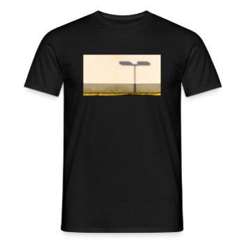 The shadow of the streetlight on the facade - Men's T-Shirt - black - Front - AI Model Male 178 light (178cm)