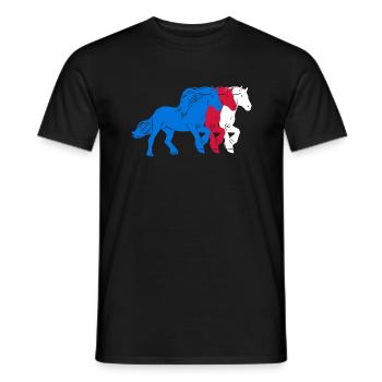 Cheval islandais Motif islandais T-shirt drapeau islandais - T-shirt homme - noir - Devant - AI Model Male 178 light (178cm)