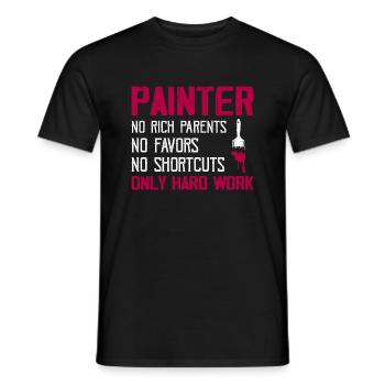 Painter - No Rich Parents Job Profession - Men's T-Shirt - black - Front - AI Model Male 178 light (178cm)