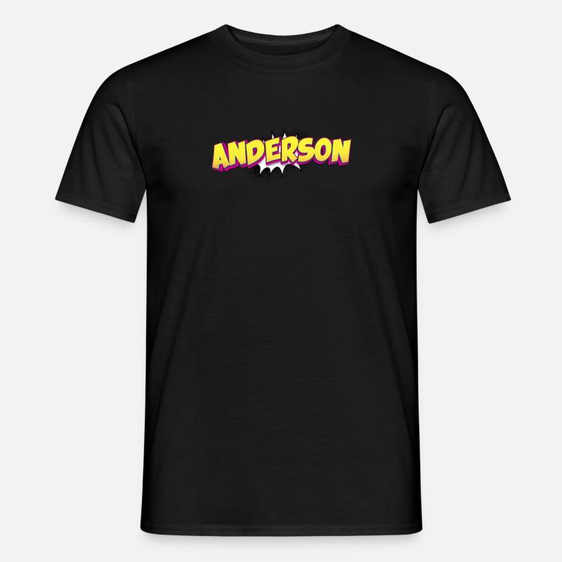 Anderson Benutzerdefinierter Name Comic-Stil Pop-Art, - Männer T-Shirt - Schwarz