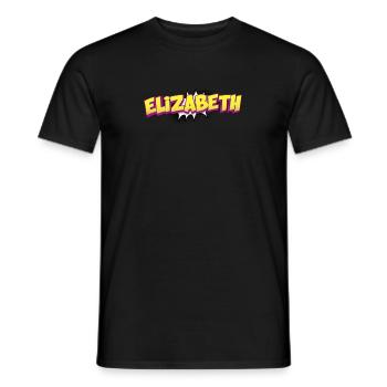 Elizabeth Nom personnalisé Style bande dessinée Pop Art, - T-shirt homme - noir - Devant - AI Model Male 178 light (178cm)