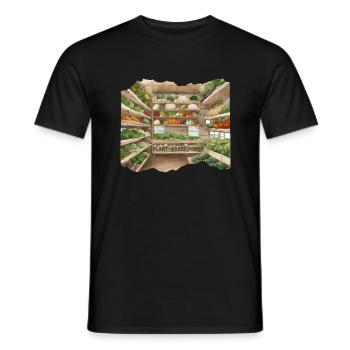 Gemüseständer im Anime-Stil pflanzliche Kraft - Männer T-Shirt - Schwarz - Vorne - AI Model Male 178 light (178cm)