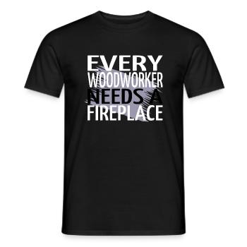 syndicat ébéniste menuisier menuisier - T-shirt homme - noir - Devant - AI Model Male 178 light (178cm)
