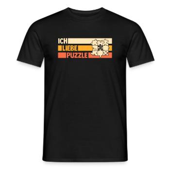 Puzzlefan Puzzler Puzzleteile Puzzle - Männer T-Shirt - Schwarz - Vorne - AI Model Male 178 light (178cm)