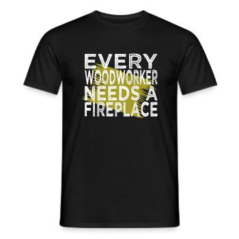 Badge Charpentier Amériques Blogueur Plombier - T-shirt homme - noir - Devant - AI Model Male 178 light (178cm)