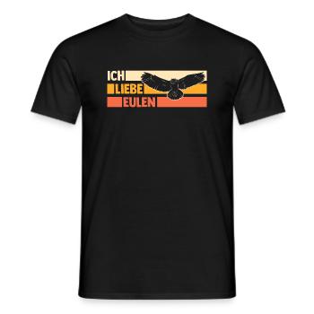 Ich Liebe Eulen - Männer T-Shirt - Schwarz - Vorne - AI Model Male 178 light (178cm)