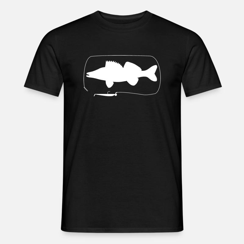 Zander mit Gummifisch - Männer T-Shirt - Schwarz