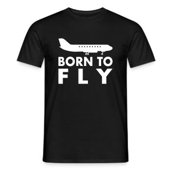 Avion Volant Né pour voler Dicton - T-shirt homme - noir - Devant - AI Model Male 178 light (178cm)