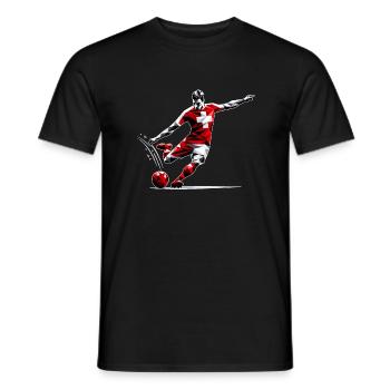 Football Switzerland - Men's T-Shirt - black - Front - AI Model Male 178 light (178cm)