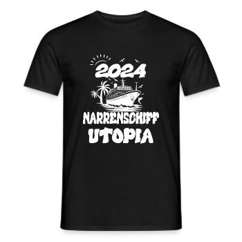 Ship of Fools Utopia - Men's T-Shirt - black - Front - AI Model Male 178 light (178cm)
