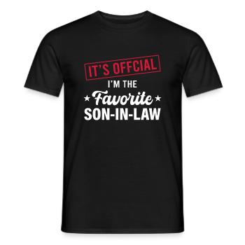 Favorite son in law mother in law or father in law - Men's T-Shirt - black - Front - AI Model Male 178 light (178cm)