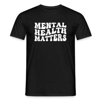 Mental Health Awareness Vintage Groovy Mental - Men's T-Shirt - black - Front - AI Model Male 178 light (178cm)