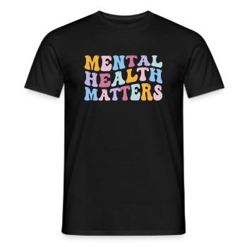 Mental Health Matters - Human Brain Illness - Men's T-Shirt - black - Front - AI Model Male 178 light (178cm)