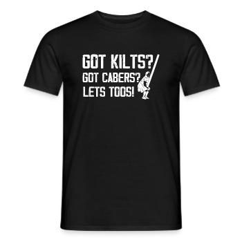 Got Kilts Got Caber Let's Toss Tree Log Throwing - T-shirt homme - noir - Devant - AI Model Male 178 light (178cm)