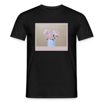 240608 Pivoines 4 - T-shirt homme - noir - Devant - AI Model Male 178 light (178cm)