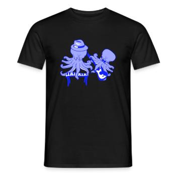 2 Kraken Gitarre Keyboard Oktopus Tintenfisch Team - Männer T-Shirt - Schwarz - Vorne - AI Model Male 178 light (178cm)