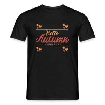 Hello Autumn - Männer T-Shirt - Schwarz - Vorne - AI Model Male 178 light (178cm)