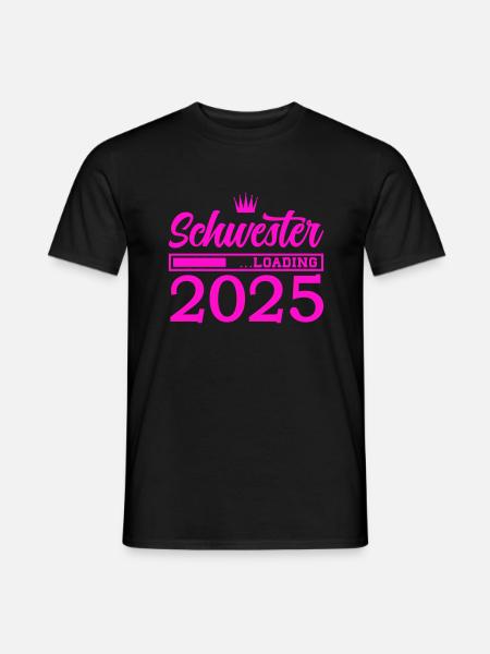 schwester 2025 loading - Männer T-Shirt - Schwarz