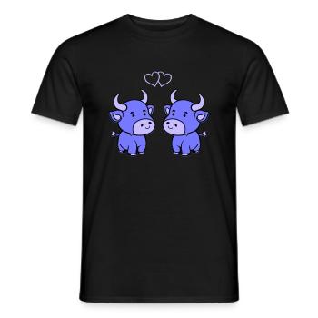 vache bébé amour - T-shirt homme - noir - Devant - AI Model Male 178 light (178cm)